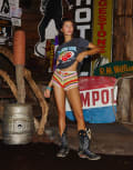 [It's Now Cool] It's Now Cool crochet rainbow stripe shorts in multi XS MULTI
