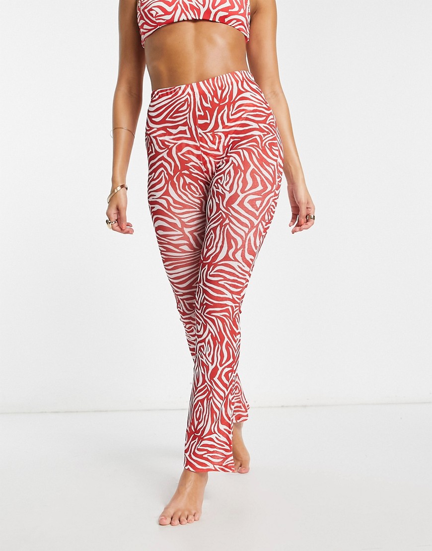 It's Now Cool Premium Festival Beach Pants In Fuego Red