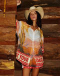 [It's Now Cool] It's Now Cool western print beach shirt in orange (part of a set) M ORANGE
