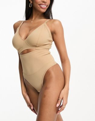Ivory Rose control shaping thong in beige - ASOS Price Checker
