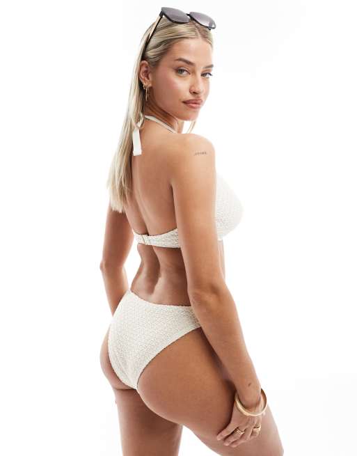 Ivory Rose - Cremefarvede og hæklede bikinitrusser i hipstersnit, 3 af 4