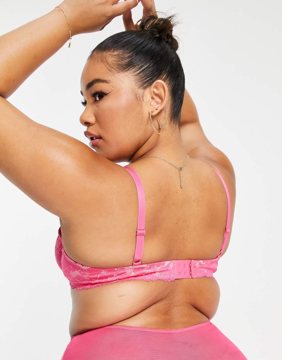 New Look boost bra with strap detail in hot pink