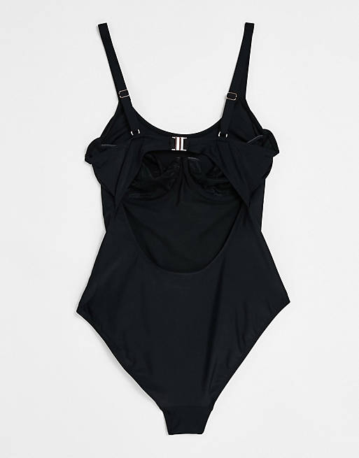  Ivory Rose Curve Exclusive scoop swimsuit in black 