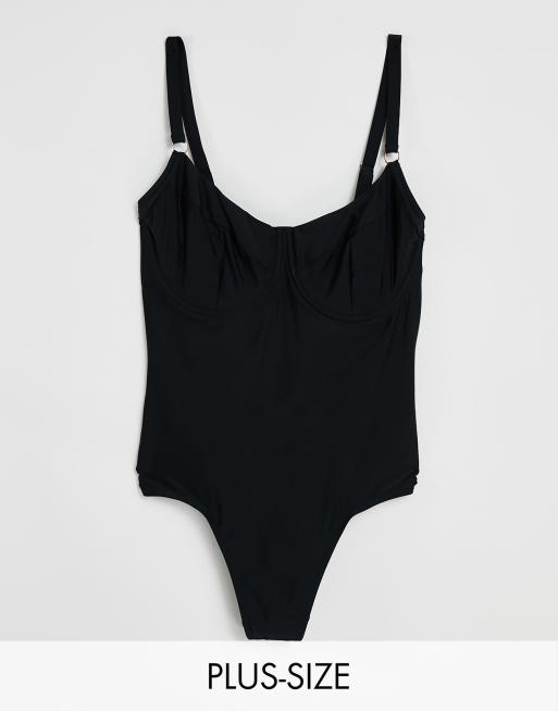 Ivory Rose Curve - Exclusivité - Maillot 1 pièce à armatures - Noir