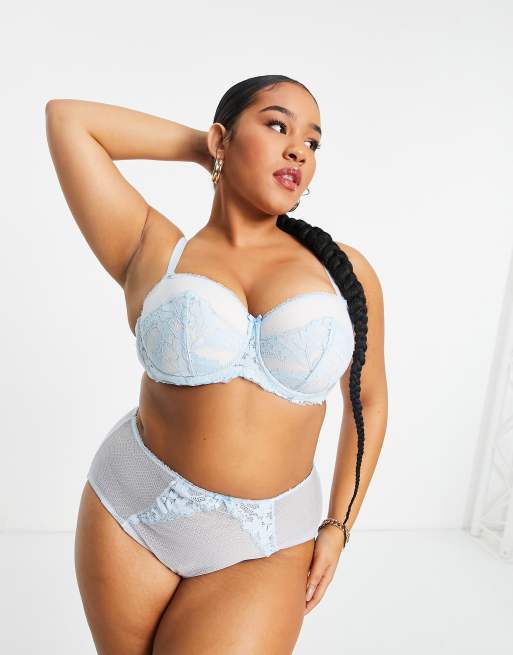 Ivory Rose Curve - Kanten bh met vulling in blauw , 2 van 4