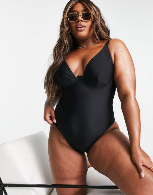 Ivory Rose Curve - Maillot 1 pièce à armature exagérée - Noir , 3 de 4