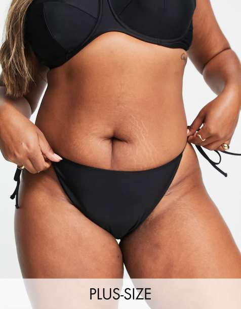 Ivory Rose Curve - Mix & Match - Bas de bikini coupe string - Noir - view 1