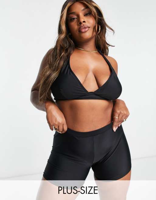 Ivory Rose Curve mix & match legging bikini bottom in black