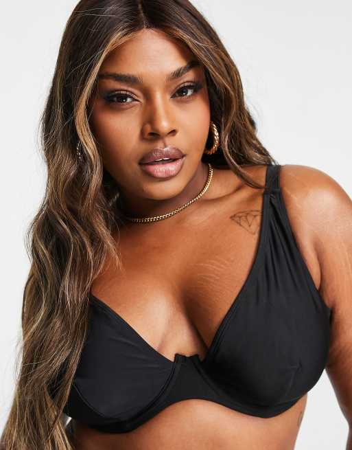 Ivory Rose Curve - Mix og match - Sort bikinitop med overdreven bøjle , 3 af 4