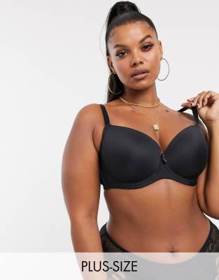 Ivory Rose Curve plain t-shirt bra in black