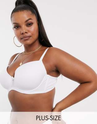 Ivory Rose Curve plain t-shirt bra in white White