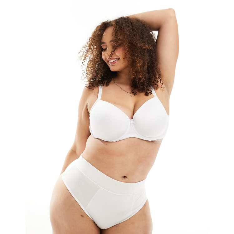 Ivory Rose Curve plain t-shirt bra in white