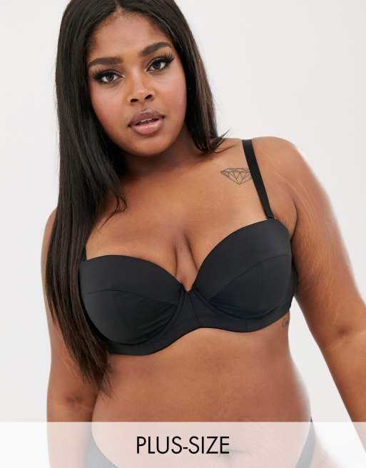 Ivory Rose Curve - Reggiseno multiposizione senza spalline nero
