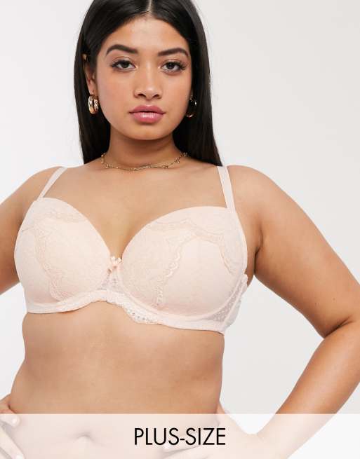 T-Shirt Bra with Lace (Pink)