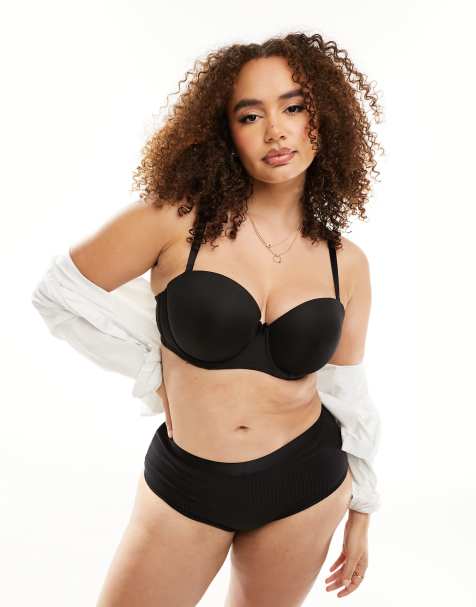 Ivory Rose Curve strapless multiway bra in black