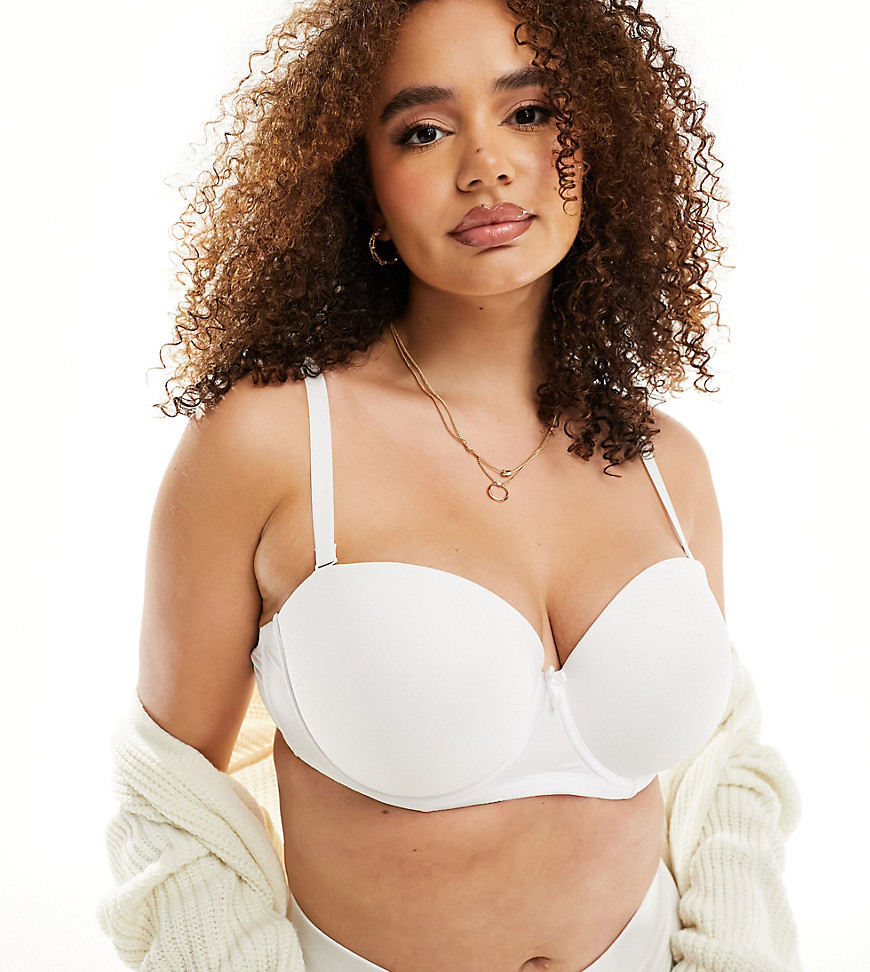 Ivory Rose Curve strapless bra in white