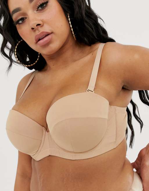 Ivory Rose Curve strapless multiway bra in beige, 3 of 4