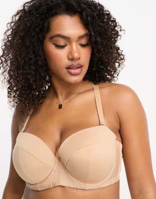 Ivory Rose Lingerie Ivory Rose Curve strapless multiway bra in beige-Neutral