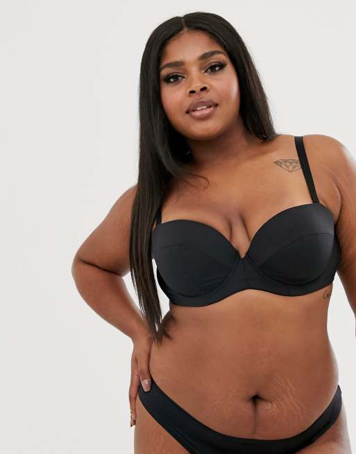 Ivory Rose Curve strapless multiway bra in black, 4 of 4