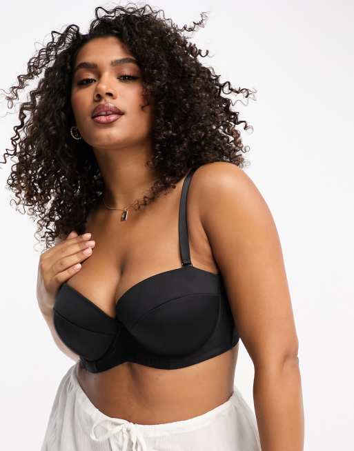 Ivory Rose fuller bust strapless multiway bra in black