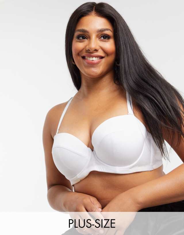 Ivory Rose Curve strapless multiway bra in white