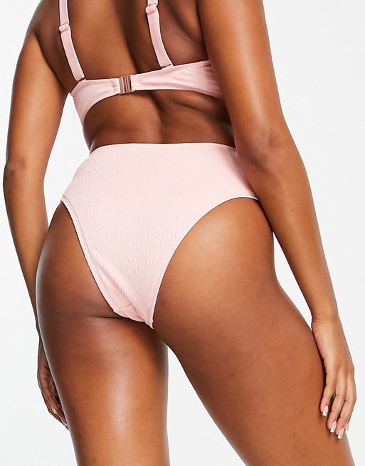 Ivory Rose Fuller Bust mix and match high waist bikini bottom in blush pink