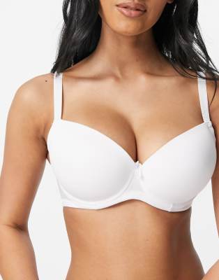 Shop Ivory Rose Lingerie Ivory Rose Fuller Bust Plain T-shirt Bra In White