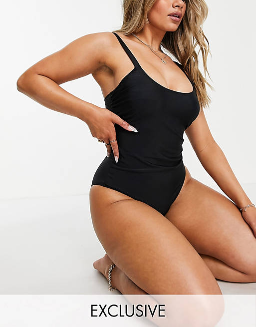 Ivory Rose Fuller Bust scoop swimsuit in black