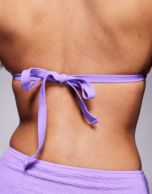 Ivory Rose Fuller Bust Scrunch Triangle Bikini Top In Purple