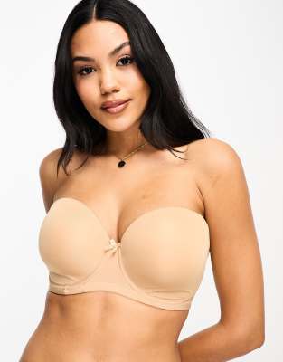 Pour Moi Definitions strapless bra in oatmeal