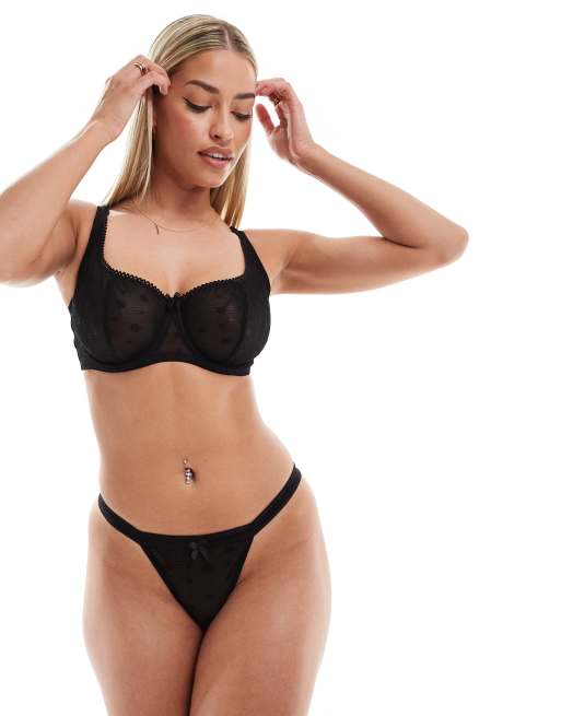 Ivory Rose - Fuller Bust - Vienna - DD-G - Sort BH i jacquard-mesh