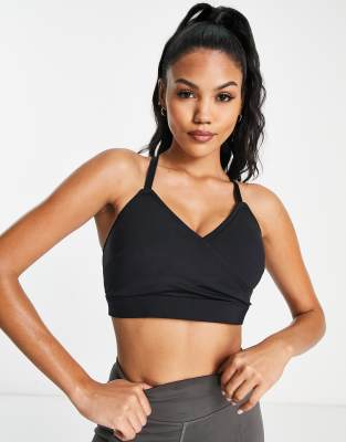 Ivory Rose Lingerie Ivory Rose Fuller Bust wrap front sports bra in black