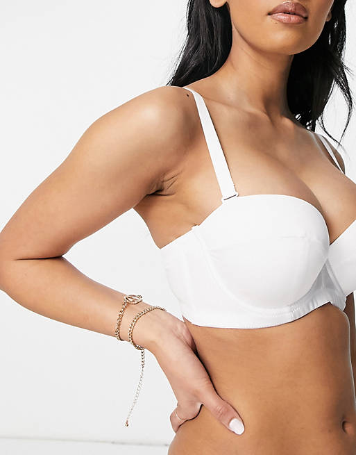 Ivory Rose - Grote cupmaten - Multifunctionele strapless beha in wit