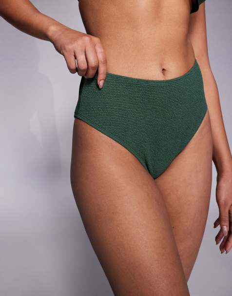 Ivory Rose Lingerie High waist bikini pant in scrunch in khaki