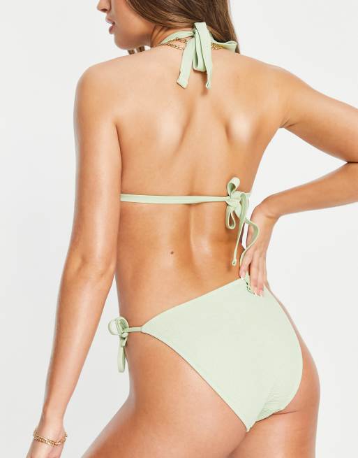 Ivory Rose - Mix & Match - Bas de bikini froncé à nouer - Sauge , 4 de 4