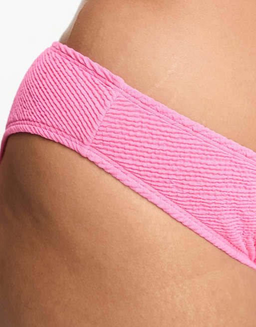 Ivory Rose Plus - Bas de bikini froissé à taille haute - Rose vif , 3 de 4