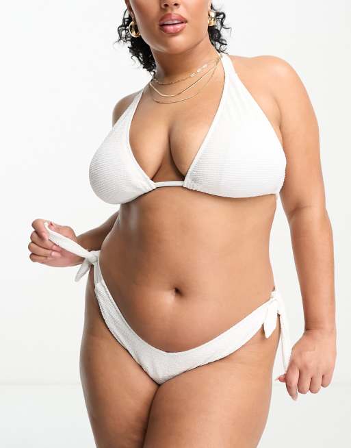 Plus size 2025 white bikini top