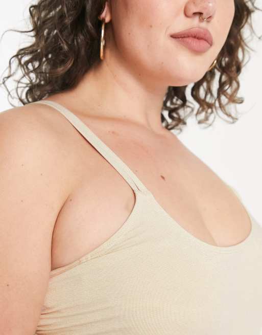 Ivory Rose Plus - Maillot 1 pièce balconnet à encolure dégagée et double lanière - Doré scintillant, 3 de 4