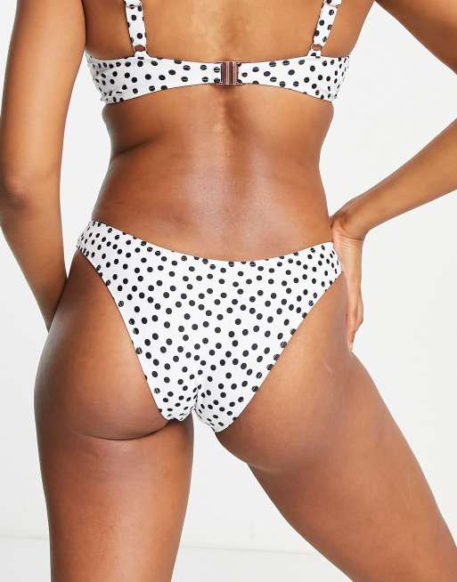 Ivory Rose Taglie Comode - Slip bikini Mix and Match sgambati bianchi a pois , 2 di 4