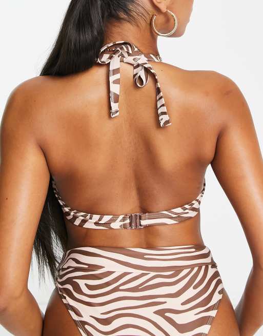 Ivory Rose - Vollere buste - Bikinitopje met beugels in zebraprint, 2 van 4