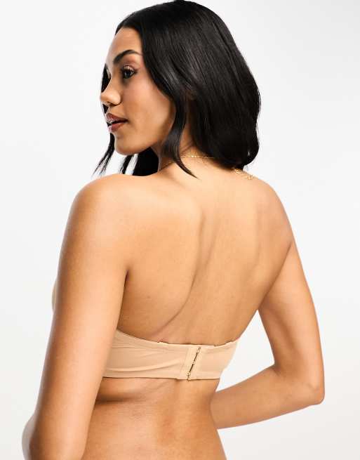 ASOS DESIGN - Voorgevormde multifunctionele strapless bh van microvezel in  zwart