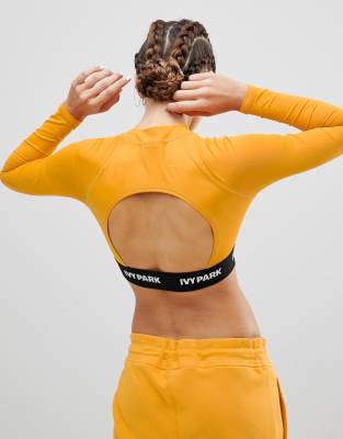 ivy park yellow crop top