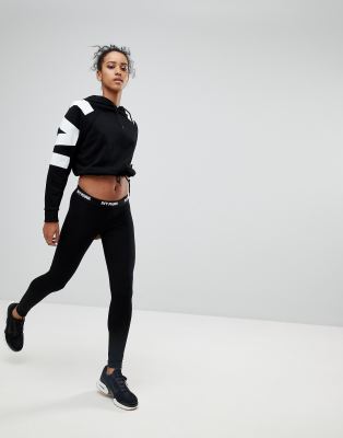 ivy park black and white cropped hoodie