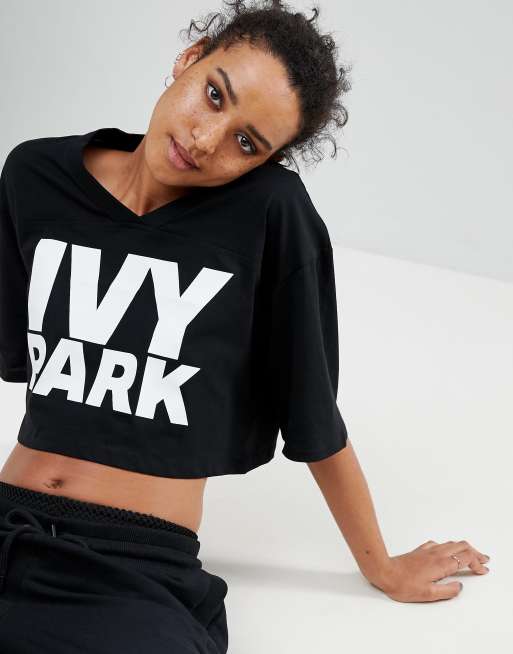 Ivy park black outlet cropped hoodie