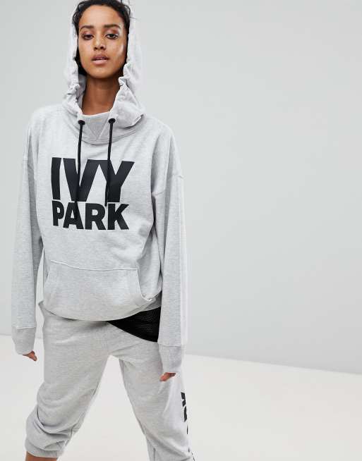 Ivy Park Logo Hoodie In Gray