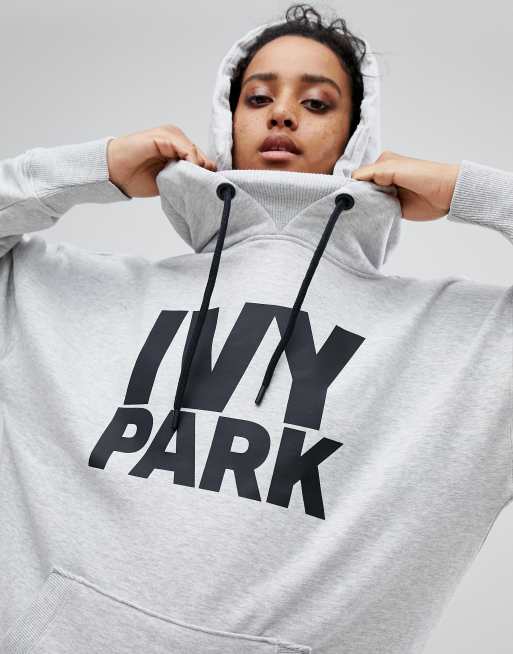 Ivy Park Logo Hoodie In Gray