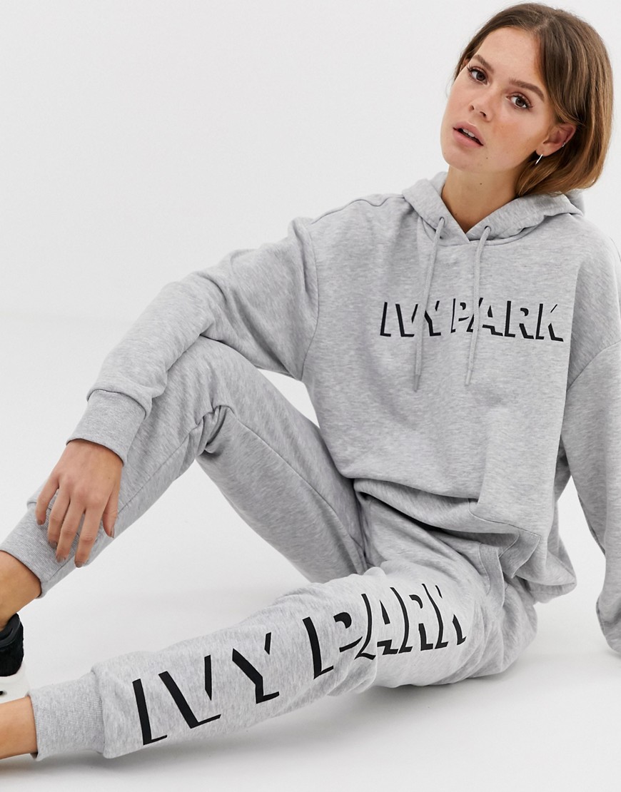 Ivy Park logo joggers in grey