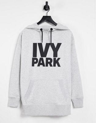 Ivy Park Logo Oversized Hoodie In Grey