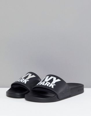 Ivy Park Logo Slider Sandals In Black 