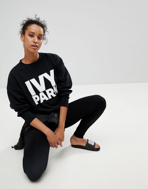 IVY PARK, Sweaters, Ivy Park Sweatshirt Womens Small Gray Crew Neck  Graphic Logo Sweater